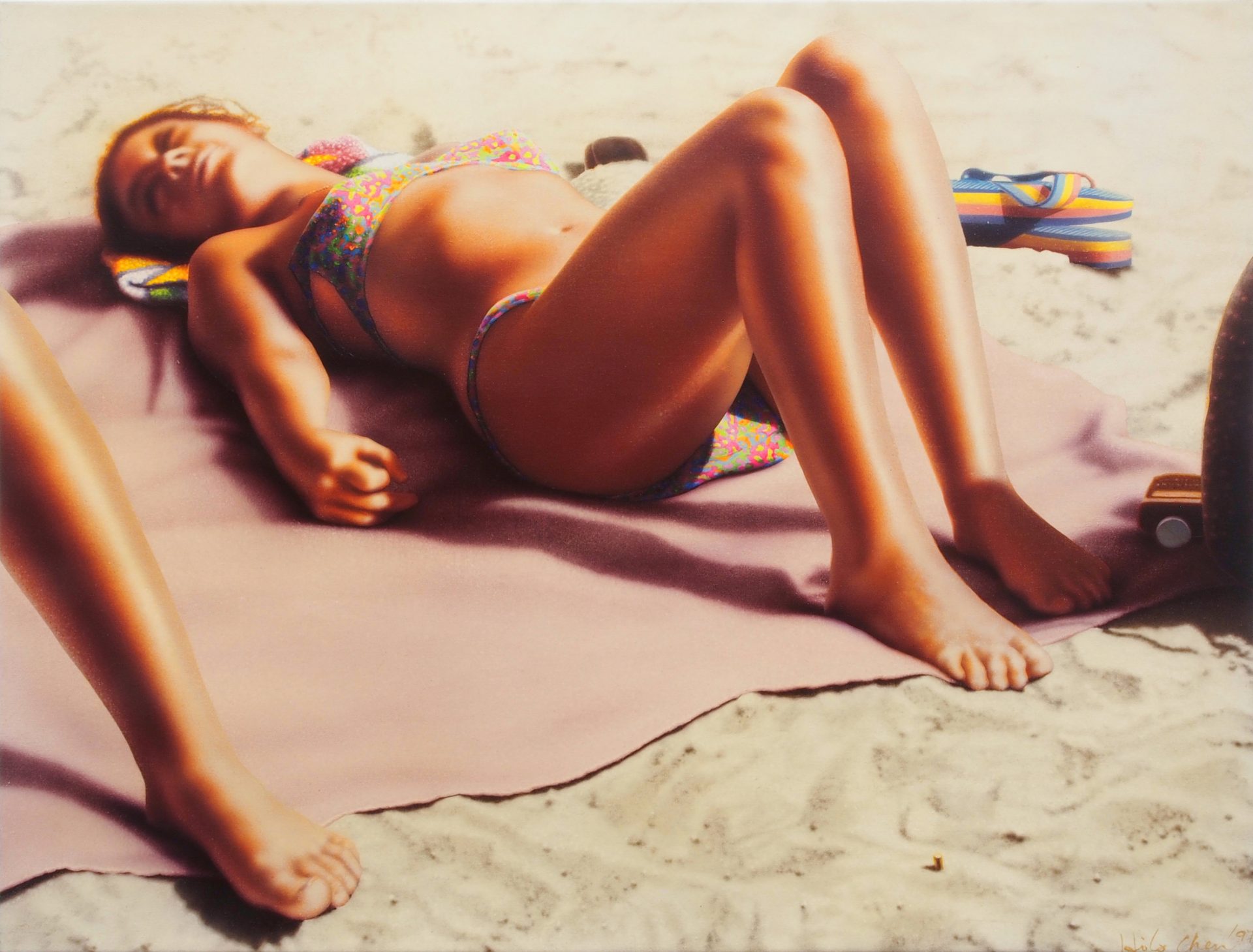 陳昭宏 Hilo Chen, 海灘 136 Beach 136, 1997, 畫布壓克力顏料 acrylics on canvas, 76.2x101.6 cm
