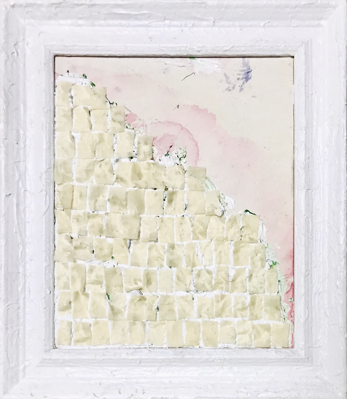 許炯 Xu Jiong, 山水 Shanshui, 2015-2020, 木板丙烯繪畫綜合材料拼貼 acrylic, mixed media collage on wooden board, 36.2 x 32 cm
